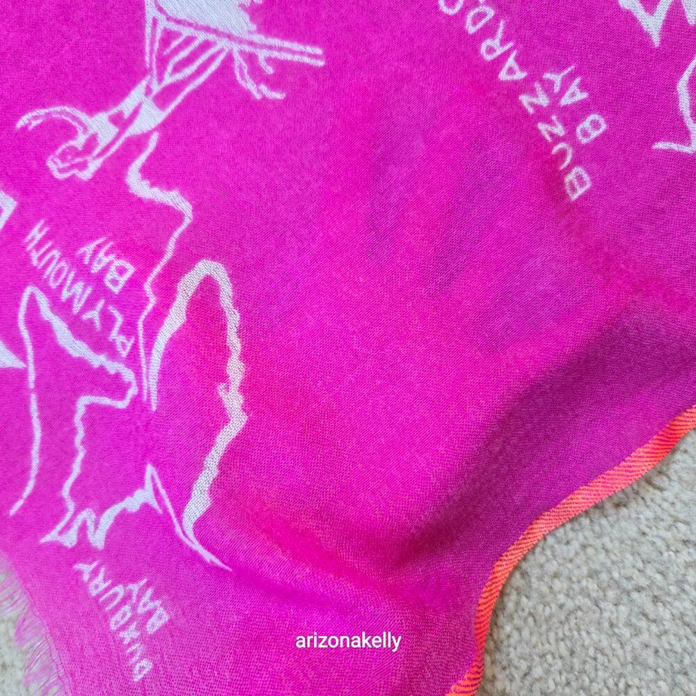 RARE J. Crew *PINK* Wool & Scarf Cape Cod Map Massachusetts Provincetown - Picture 11 of 13